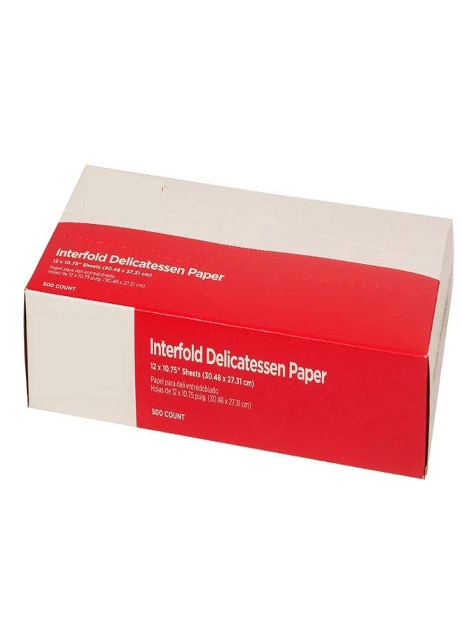 Concession Essentials 10 x 10.75 Inch Dry-Waxed Paper Deli Wraps, White, Light-Grade, Interfolded, 500 Ct Box. - Image 1